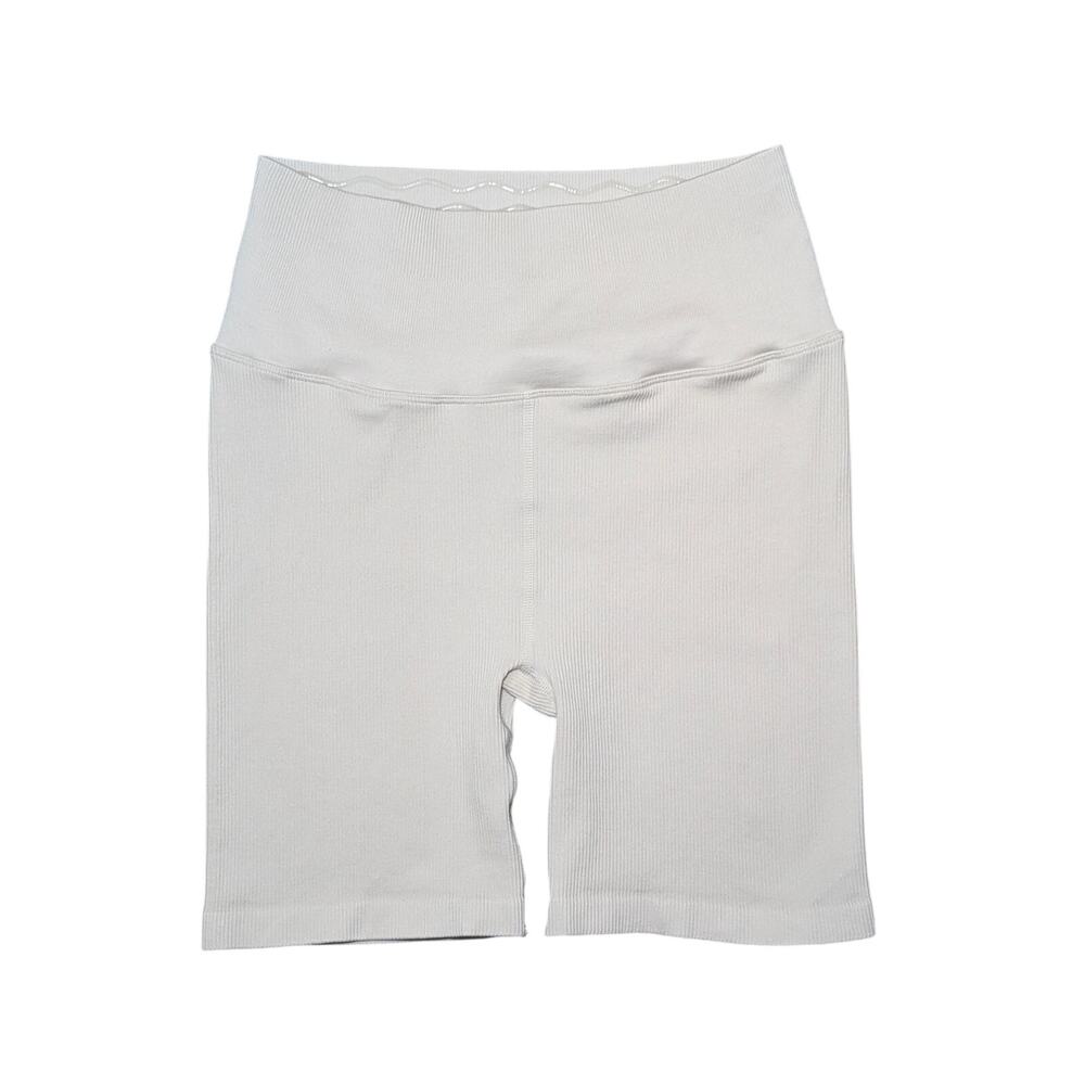 Spiritual Gangster Love Sculpt Seamless Ribbed Biker Shorts Cream
